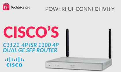 Title: C1121-4P – ISR 1100 4P Dual GE SFP Router Introduction In the ever-evolving world of technology, businesses and individuals alike require reliable networking solutions to stay connected and competitive. One such solution is the C1121-4P ISR 1100 4P Dual GE SFP Router, a versatile networking device that has been making waves in the industry. In this article, we will delve into the key features, benefits, and applications of this powerful router. Key Features of the C1121-4P ISR 1100 4P Dual GE SFP Router High Performance: The C1121-4P ISR 1100 4P Dual GE SFP Router is designed to deliver high-performance networking capabilities. With its dual GE SFP ports, it can handle data traffic efficiently, ensuring seamless communication within your network. Power over Ethernet (PoE) Support: This router is equipped with Power over Ethernet support, allowing it to provide power to connected devices such as IP cameras, access points, and VoIP phones. This simplifies network setup and reduces the need for additional power sources. Security: Security is a paramount concern in today's digital landscape. The C1121-4P ISR 1100 4P Dual GE SFP Router offers robust security features, including firewall protection, VPN support, and intrusion detection, to safeguard your network from threats and unauthorized access. Versatility: Whether you need a router for a small office, branch location, or remote site, the C1121-4P ISR 1100 4P Dual GE SFP Router is versatile enough to meet your requirements. Its compact design and multiple connectivity options make it an ideal choice for various applications. Reliability: Cisco, a renowned name in the networking industry, manufactures the C1121-4P ISR 1100 4P Dual GE SFP Router. This ensures reliability and durability, reducing downtime and maintenance costs. Benefits and Applications The C1121-4P ISR 1100 4P Dual GE SFP Router offers numerous benefits and can be applied in various scenarios: Small to Medium-Sized Businesses (SMBs): SMBs can benefit from this router's cost-effective design and high-performance capabilities. It can serve as the backbone of the network, enabling seamless communication and data transfer. Remote Offices and Branch Locations: For organizations with remote offices or branch locations, this router provides a reliable and secure connection to the central network. It ensures that data can flow seamlessly between different sites. IP Surveillance Systems: The PoE support makes it an excellent choice for IP surveillance systems. It can power and connect multiple IP cameras, providing a comprehensive security solution. VoIP Solutions: VoIP phones and communication systems can be easily integrated with the C1121-4P ISR 1100 4P Dual GE SFP Router, ensuring high-quality voice communication over the network. Secure Data Transfer: With its robust security features, this router is well-suited for organizations that deal with sensitive data. It can establish secure connections and protect valuable information from cyber threats. Conclusion In conclusion, the C1121-4P ISR 1100 4P Dual GE SFP Router is a versatile and reliable networking solution that caters to the needs of various businesses and applications. Its high performance, PoE support, security features, and versatility make it a valuable addition to any network infrastructure. If you are in Pakistan and looking for this exceptional router, Techtrix Store is the sole distributor in the country, ensuring you have access to top-notch networking equipment. Make the smart choice and elevate your network's performance with the C1121-4P ISR 1100 4P Dual GE SFP Router from Techtrix Store.