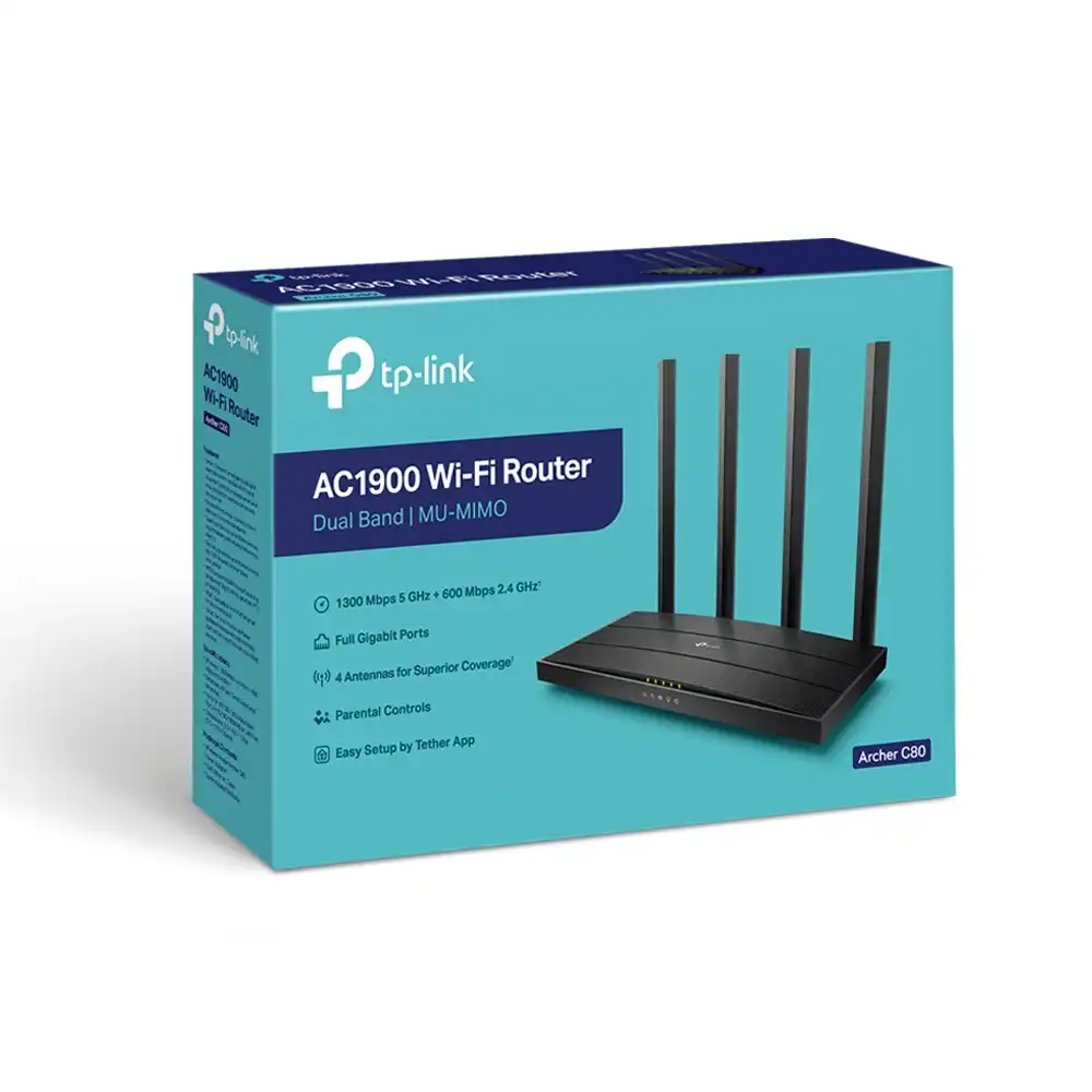 Title: Unleashing Lightning-Fast Connectivity: Archer C80 AC1900 Wireless MU-MIMO Wi-Fi Router Review In the fast-paced digital era, a reliable and high-performance Wi-Fi router is the backbone of seamless connectivity. The Archer C80 AC1900 Wireless MU-MIMO Wi-Fi Router by TP-Link stands out as a powerhouse in the realm of networking solutions, delivering lightning-fast speeds, advanced technology, and unmatched reliability. As the authorized distributor of TP-Link in Pakistan, Lahore, we take pride in presenting this cutting-edge router that guarantees an unparalleled online experience. High-Speed Connectivity for Every Need The Archer C80 is designed to meet the demands of modern households and businesses, providing a dual-band Wi-Fi connection with speeds of up to 1900Mbps. Whether you are streaming high-definition content, engaging in online gaming, or running multiple devices simultaneously, this router ensures a lag-free experience. The MU-MIMO technology further enhances performance by allowing multiple devices to connect simultaneously without compromising speed or quality. Optimized for Seamless Streaming For avid streamers and entertainment enthusiasts, the Archer C80 takes center stage with its beamforming technology. This feature focuses the Wi-Fi signal directly to connected devices, optimizing performance and ensuring a stable connection. Say goodbye to buffering and lag during your favorite shows or gaming sessions. TP-Link Exclusive Distributor in Pakistan/Lahore As the exclusive distributor of TP-Link in Pakistan and Lahore, we bring you the Archer C80 with the assurance of genuine products and top-notch customer support. TP-Link is a globally renowned brand, and we take pride in delivering their cutting-edge technology to your doorstep. Enhanced Security Features Security is paramount in today's digital landscape, and the Archer C80 addresses this concern with robust security features. With WPA3 encryption, the latest in Wi-Fi security technology, your network remains protected from external threats. Parental controls and guest network options add an extra layer of security, ensuring a safe online environment for your family or business. Easy Setup and Management Setting up the Archer C80 is a breeze, thanks to the intuitive web interface and the Tether app. The app allows you to manage your network settings, control access, and monitor usage from the convenience of your smartphone. This user-friendly approach makes the router accessible to both tech enthusiasts and beginners alike. Conclusion In conclusion, the Archer C80 AC1900 Wireless MU-MIMO Wi-Fi Router by TP-Link is a game-changer in the world of networking. As the authorized and exclusive distributor of TP-Link in Pakistan and Lahore, we bring you this advanced router with the promise of top-tier performance, reliability, and security. Elevate your online experience with the Archer C80 – where speed meets innovation, and connectivity knows no bounds. Connect with us, your trusted TP-Link distributor, to bring this exceptional router into your digital domain.