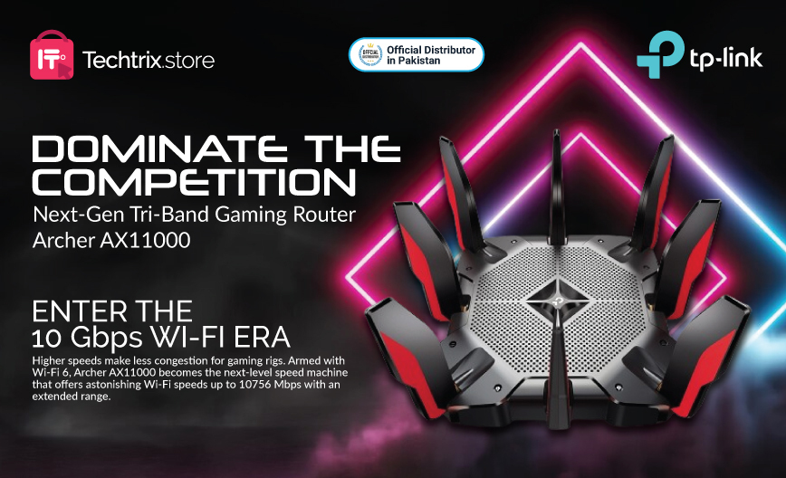 TP-Link Archer AX11000 Tri-Band Wi-Fi 6 Gaming Router Welcome to the installation guide for the TP-Link Archer AX11000 Tri-Band Wi-Fi 6 Gaming Router, distributed by Techtrix System, the premier TP-Link distributor in Pakistan. Whether you're in Karachi, Lahore, or anywhere else in Pakistan, this guide will walk you through the setup process to ensure seamless connectivity and optimal performance. Step 1: Unboxing Carefully unbox your TP-Link Archer AX11000 router and ensure all the contents are present, including the router unit, power adapter, Ethernet cable, and any documentation. Step 2: Placement Choose a central location for your router to ensure maximum coverage throughout your home or office. Keep it elevated and away from obstructions for the best signal strength. Step 3: Hardware Setup Connect the power adapter to the router and plug it into a power outlet. Use the provided Ethernet cable to connect your modem to the WAN port on the router. Power on your modem and wait for it to establish a connection. Once the modem has synced, power on your TP-Link router. === Step 4: Initial Configuration Connect your computer or mobile device to the router's Wi-Fi network. The default network name (SSID) and password can be found on the router's label. Open a web browser and enter http://tplinkwifi.net or the router's default IP address (usually 192.168.0.1 or 192.168.1.1). Log in with the default username and password (usually "admin" for both, unless you've changed it). Follow the on-screen instructions to complete the initial setup wizard. This includes setting up a new admin password and Wi-Fi network name and password. Step 5: Firmware Update It's essential to keep your router's firmware up to date to ensure security and performance enhancements. Check for firmware updates in the router's settings menu and follow the instructions to install any available updates. Step 6: Network Configuration Customize your Wi-Fi network settings, including SSID, password, and security settings, to suit your preferences. Explore the router's advanced settings to optimize your network for gaming, streaming, or other specific applications. Set up guest networks if needed to provide internet access to visitors without compromising your main network's security. Step 7: Additional Features Explore the additional features offered by the TP-Link Archer AX11000 router, such as parental controls, Quality of Service (QoS) settings, and device prioritization, to enhance your network experience further. Step 8: Troubleshooting If you encounter any issues during the setup process or while using your router, refer to the user manual or contact Techtrix System's customer support for assistance. Congratulations! You've successfully installed and configured your TP-Link Archer AX11000 Tri-Band Wi-Fi 6 Gaming Router, distributed by Techtrix System, the leading TP-Link distributor in Pakistan. Enjoy blazing-fast Wi-Fi speeds and reliable connectivity for all your gaming and streaming needs.